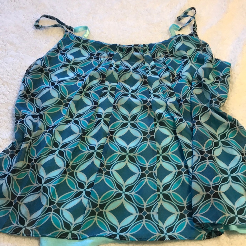 Blue multi tank top